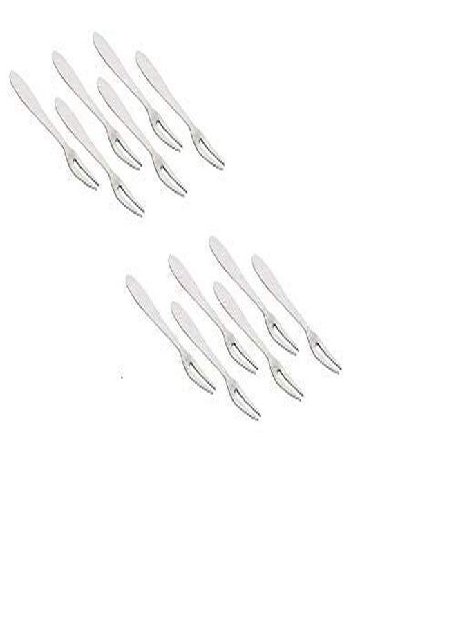 Appeasy Steel Fruit Fork, Snacks Fork Set of 12 pcs/Stainless Steel - Image 1